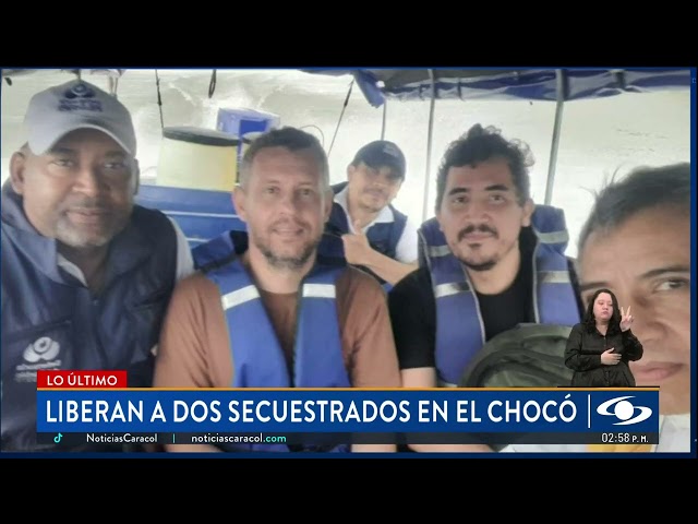 ⁣Fueron liberados un ingeniero y un policía que habían sido secuestrados por el ELN en el Chocó