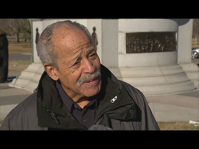 ⁣Rededication for MLK Jr. monument at City Park after last year's vandalism