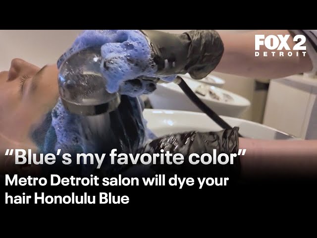 ⁣Salon dying hair Honolulu Blue to support Detroit Lions