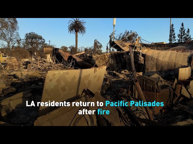 ⁣LA residents return to Pacific Palisades after fire