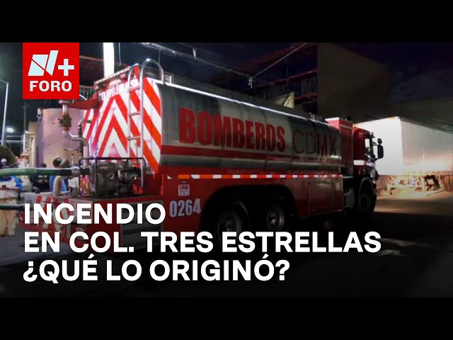 ⁣Incendio en bodega industrial en la colonia Tres Estrellas en la GAM, CDMX - Las Noticias