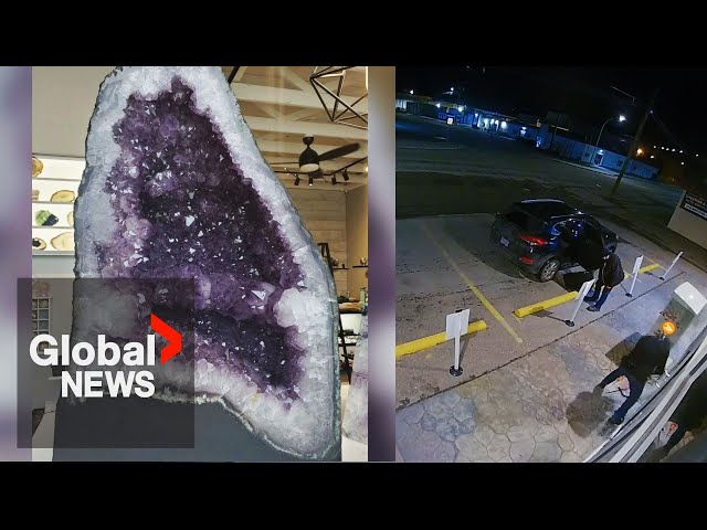 ⁣High-priced, rare geode stolen from window of BC rock shop just one of many taken