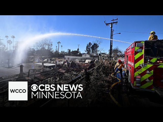 ⁣Crews in LA prepare for new fires as Santa Ana winds to kick up again