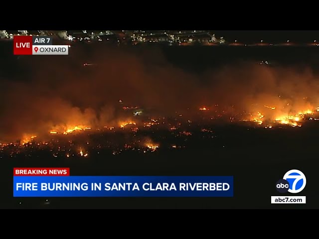 ⁣Fire erupts in Ventura County, prompting massive response from firefighters