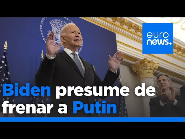 ⁣Biden presume de haber frenado a Putin durante su mandato y asegura que la tregua en Gaza está …