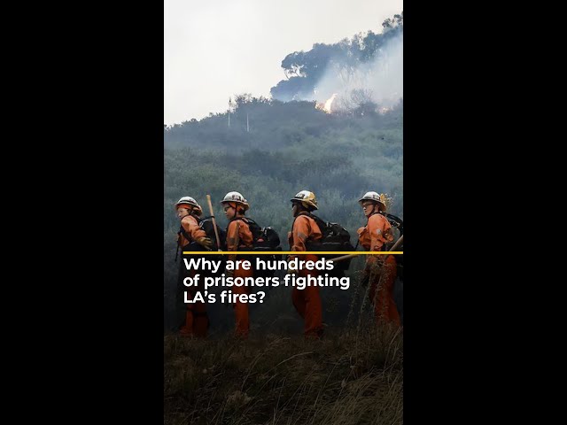 ⁣Hundreds of prisoners fighting LA fires for barely a dollar a day | AJ #shorts