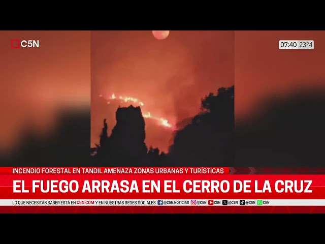 ⁣INCENDIO FORESTAL en TANDIL: EL FUEGO ARRASA el CERRO de la CRUZ