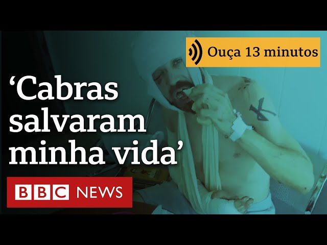 ⁣'Cabras salvaram minha vida após 3 dias ferido na selva'