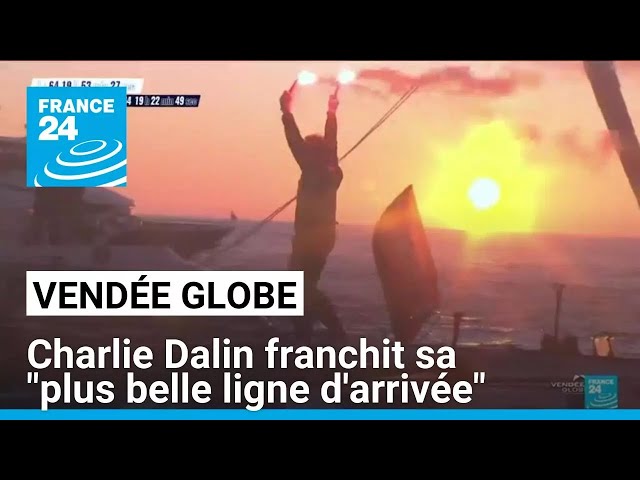 ⁣Vendée Globe: au soleil levant, Charlie Dalin franchit sa "plus belle ligne d'arrivée"