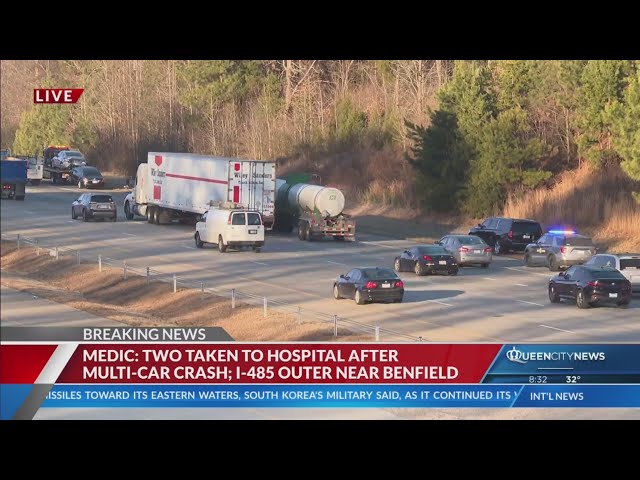 ⁣I-485 outer reopens after north Charlotte crash causes major backups