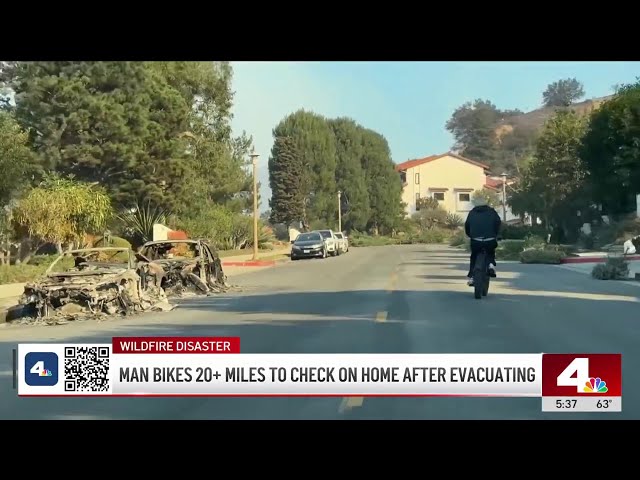 ⁣Pacific Palisades resident bikes 20 miles to find out if home is still standing