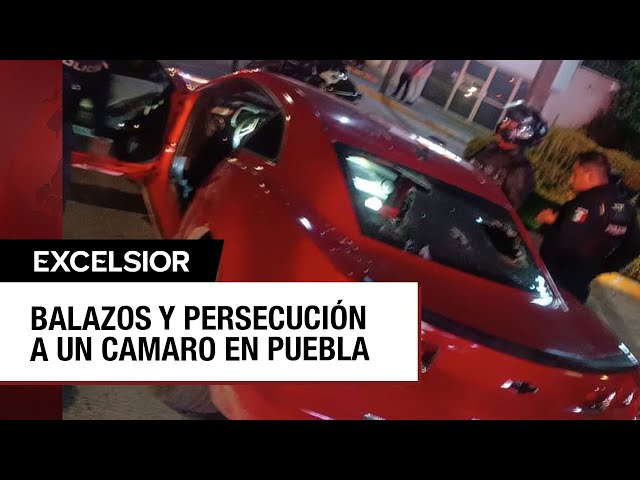 ⁣Conductor de Camaro desata persecución y balacera en calles de Puebla