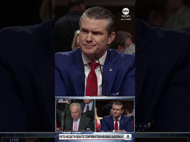 ⁣Pete Hegseth pushes back against Tim Kaine questions on spousal abuse as 'hypothetical'