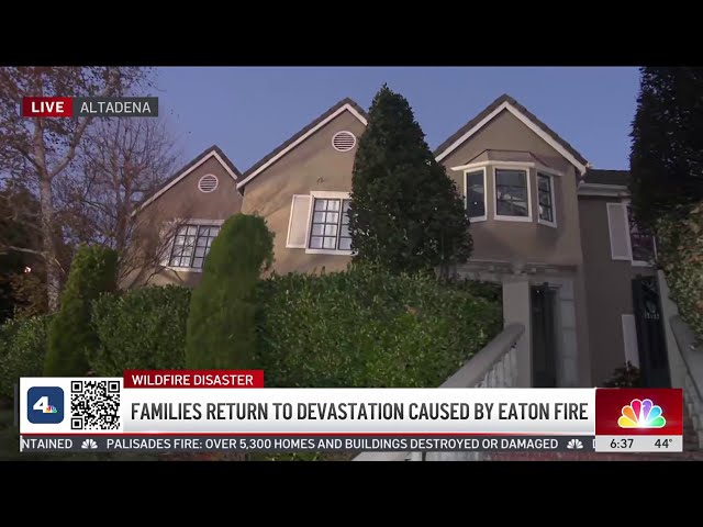 ⁣Families return to devastation caused by Eaton Fire