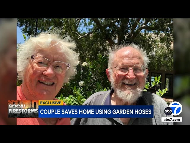 ⁣Couple in their 80s saves home from Palisades Fire using garden hoses