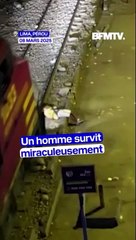 ⁣Un homme survit miraculeusement après s’être fait rouler dessus par un train