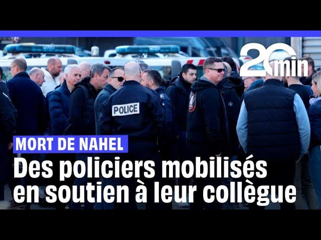 ⁣Mort de Nahel : Des policiers mobilisés en soutien à leur collègue après la réquisition pour...