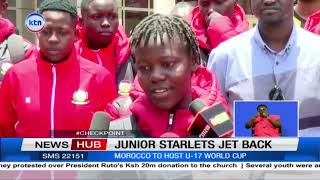 ⁣Kenya Junior Starlets fly back into the country after beating Uganda Teens