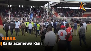 ⁣Raila apata wakati mgumu kuhutubia wakaazi katika kaunti ya Kisii baada ya wananchi kuzua vurugu