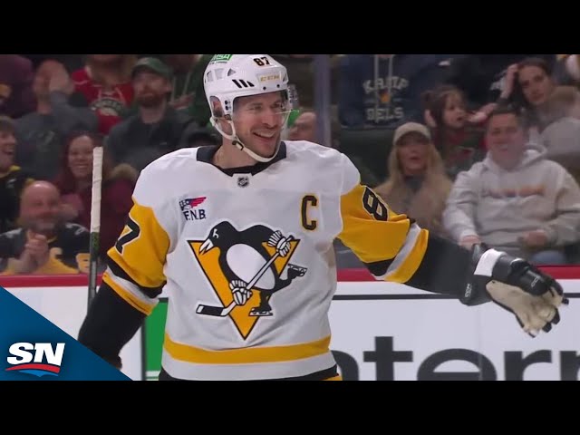 ⁣Penguins' Sidney Crosby Scores Against Wild's Fleury In Final Matchup