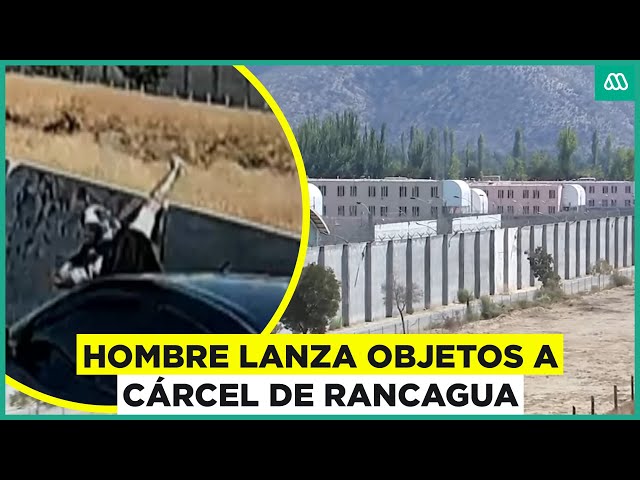 ⁣Usó una especie de resortera: Hombre es captado lanzando objetos a cárcel de Rancagua