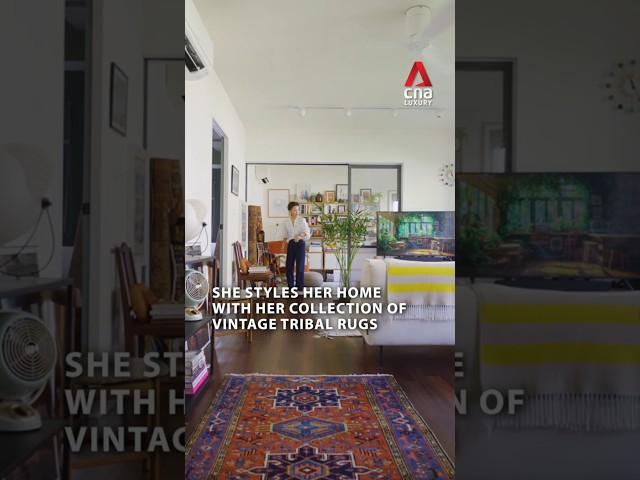 ⁣Inside a vintage tribal rug collector’s Singapore HDB flat