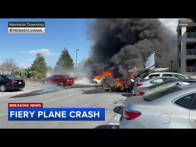 ⁣Single-engine plane crashes near a Pennsylvania airport and all 5 aboard are taken to hospitals