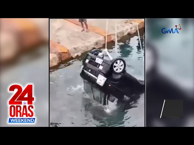 ⁣Minivan na napanalunan sa raffle, dumiretso sa dagat habang palabas sa pantalan... | 24 Oras Weekend