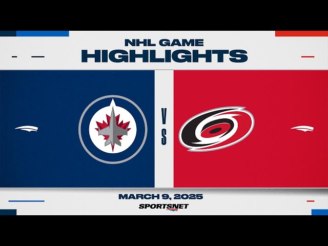 ⁣NHL Highlights | Jets vs. Hurricanes - March 9, 2025