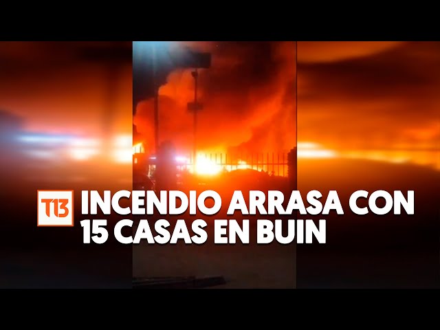 ⁣15 casas quemadas: Incendio arrasa con campamento en Buin