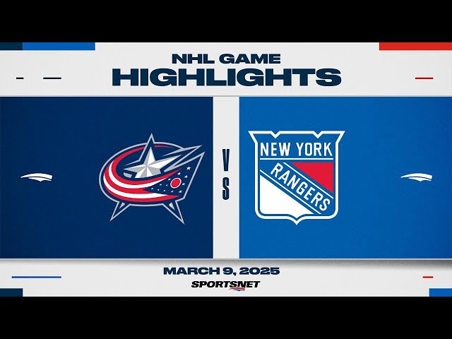 ⁣NHL Highlights | Blue Jackets vs. Rangers - March 9, 2025