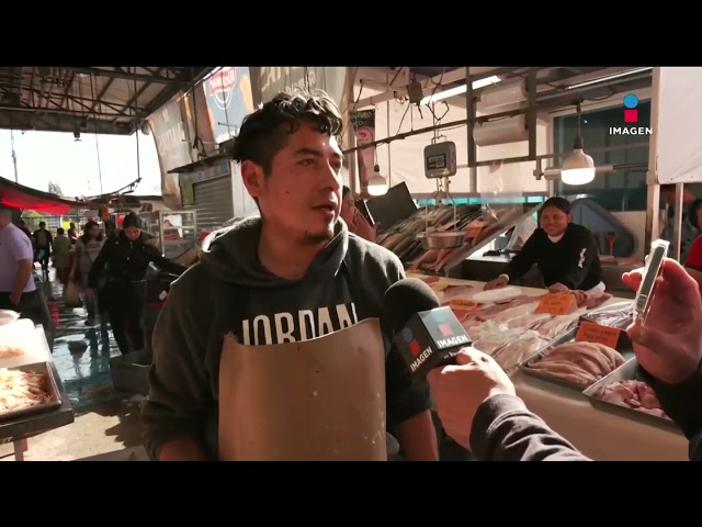 ⁣Así la venta de mariscos en La Nueva Viga, CDMX, durante esta Cuaresma | Imagen Noticias Fin de