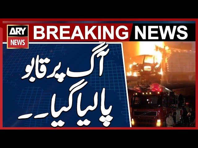 ⁣Fire in Three Trailers on Matiari Highway Under Control