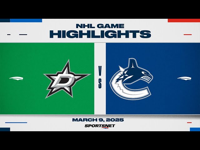 ⁣NHL Highlights | Stars vs. Canucks - March 9, 2025