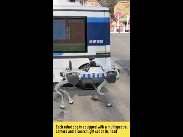 ⁣Beijing E-Town unleashes AI-driven robot dogs in patrol