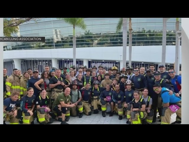 ⁣Miami's "Fight for Air" climb hits historic heights by raising $250,000