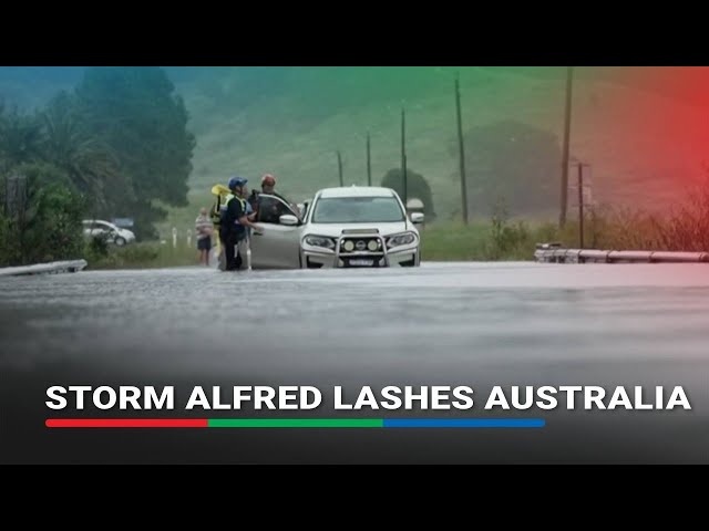 ⁣Rain, floods persist as storm Alfred lashes Australia's east coast