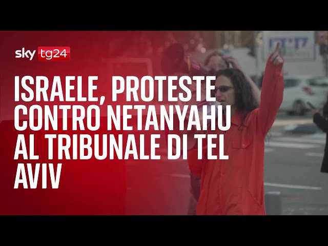 ⁣Israele, proteste contro Netanyahu al tribunale di Tel Aviv