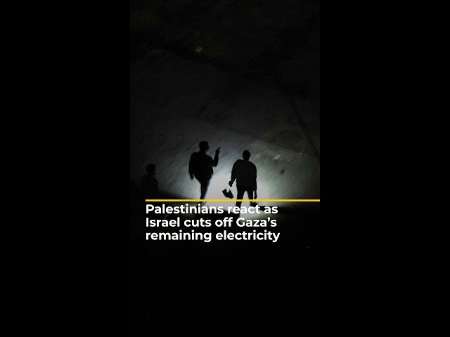 ⁣Palestinians react as Israel cuts off Gaza’s remaining electricity | AJ #shorts