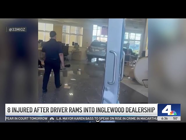 ⁣8 injured after driver rams into Inglewood dealership