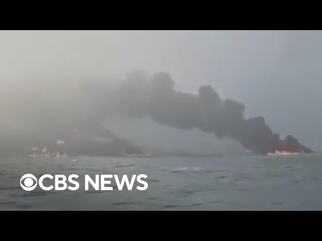 ⁣Rescue operation underway after U.S. tanker hits container ship off U.K. coast