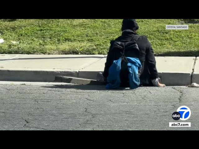 ⁣Man seen climbing out of storm drain in Northern California