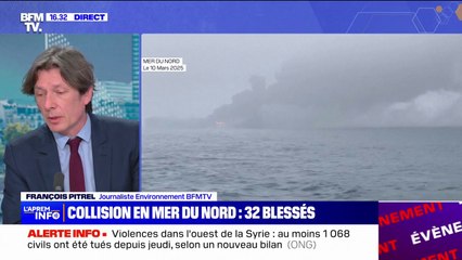 ⁣Collision en mer du Nord: risque "probable" de pollution selon les garde-côtes britannique