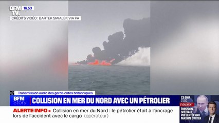 ⁣Mer du Nord: 32 personnes blessées après une collision avec un navire pétrolier