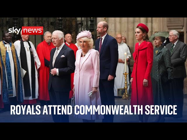 ⁣Royals arrive at Commonwealth Day service at Westminster Abbey