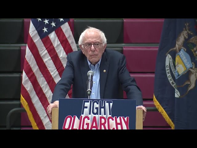 ⁣Bernie Sanders speaks at 'stop oligarchy tour' in Warren