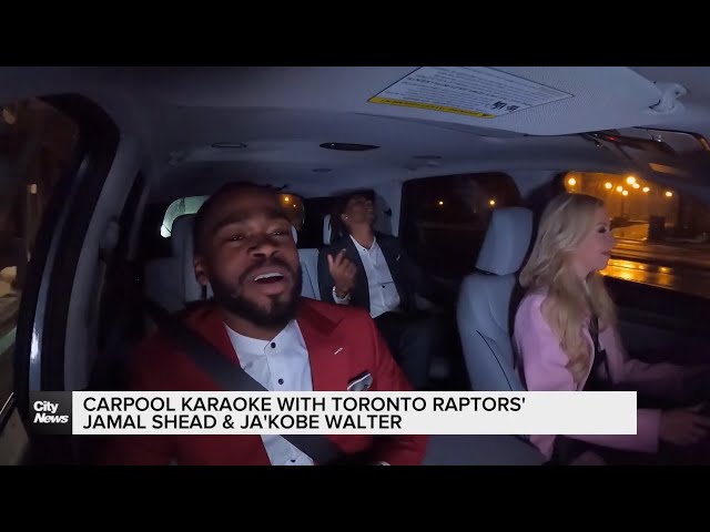 ⁣Carpool karaoke with the Raptors