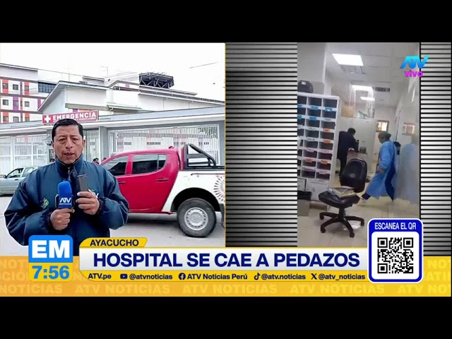 ⁣Ayacucho: Hospital se cae a pedazos y trabajador se salva de morir electrocutado