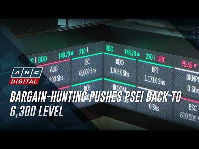 ⁣Bargain-hunting pushes PSEi back to 6,300 level | ANC