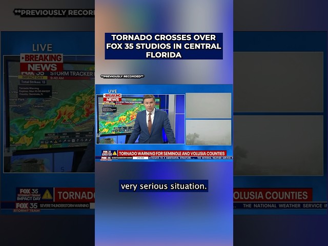 ⁣Tornado hits FOX 35 Orlando during live broadcast #florida #weather #tornado